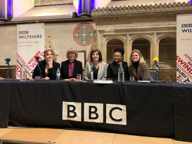 BBC Wiltshire panel at Salisbury Cathedral with Alison Martin