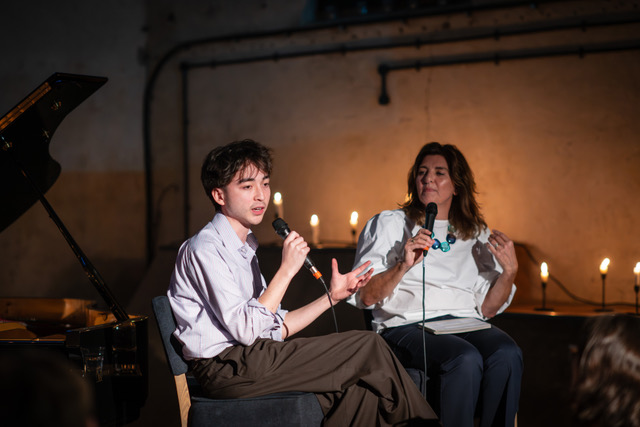 Alison Martin hosting pianist Noah Inada Kim's showcase